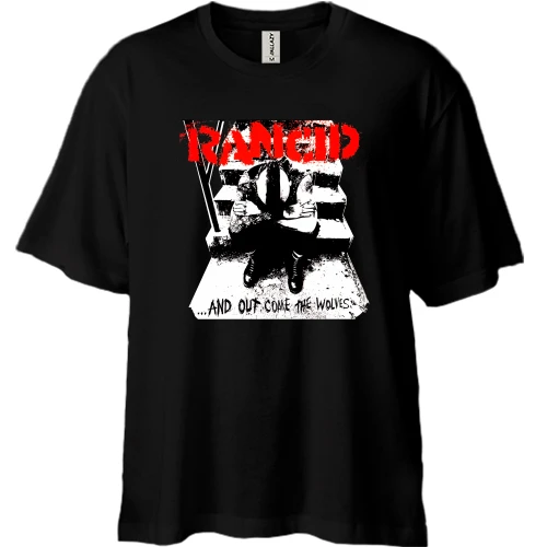 Футболка двунитка Oversize, Черный, Rancid