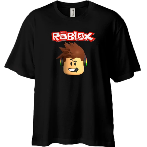 Футболка двунитка Oversize, Черный, Roblox face (2)