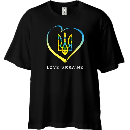 Футболка двунитка Oversize Love Ukraine