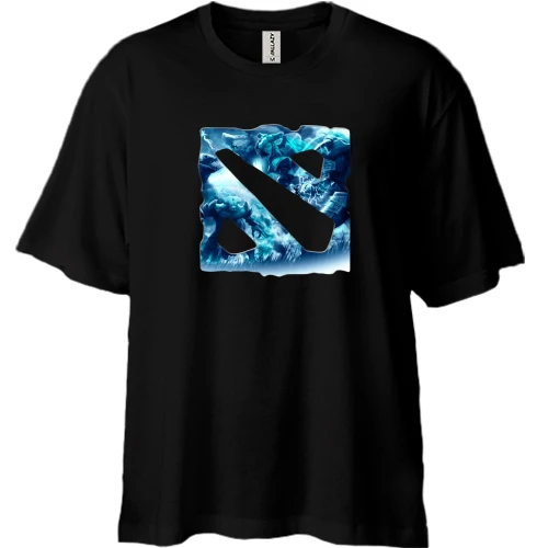 Футболка двунитка Oversize Dota 2 Blue logo