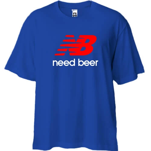 Футболка двонитка Oversize NB - Need Beer