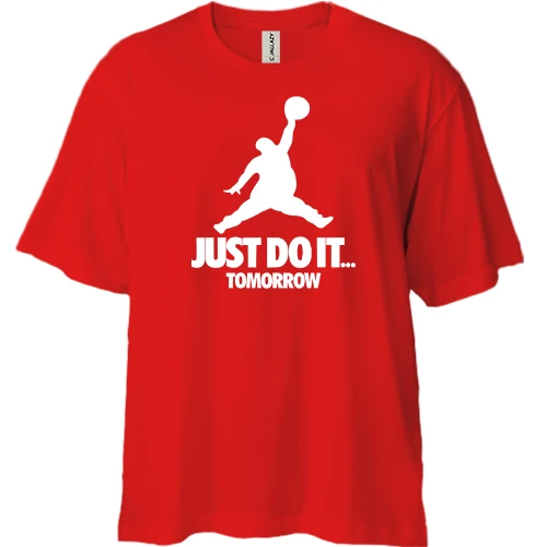 Футболка двунитка Oversize Just do it.. Tomorrow