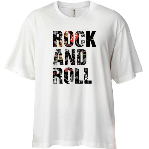 Футболка двунитка Oversize Rock And Roll (Рок группы)