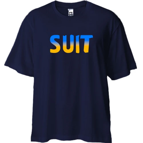 Футболка двунитка Oversize Suit (желто-голубой)