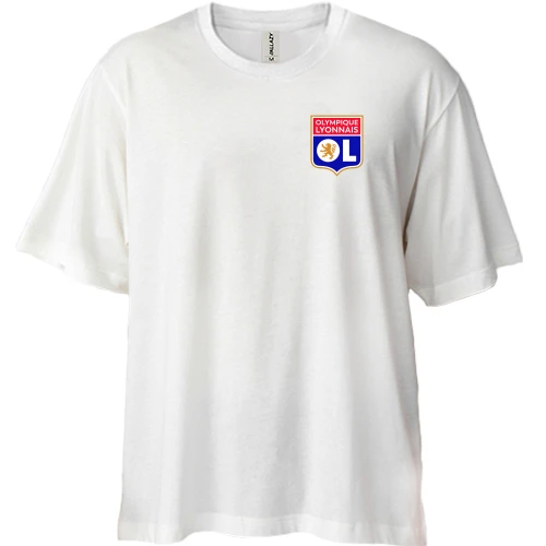 Футболка двонитка Oversize, Білий, ФК Ліон