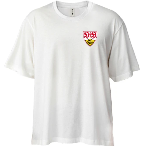 Футболка двунитка Oversize, Белый, ФК Штутгарт