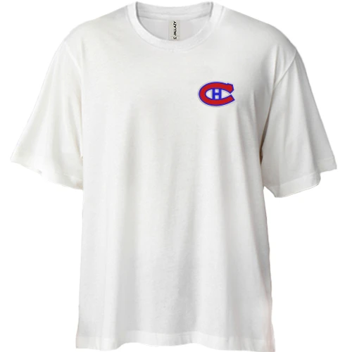 Футболка двунитка Oversize, Белый, Montreal Canadiens с вышитой эмблемой