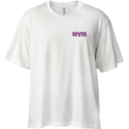 Футболка двунитка Oversize, Белый, New York Rangers с вышивкой NYR