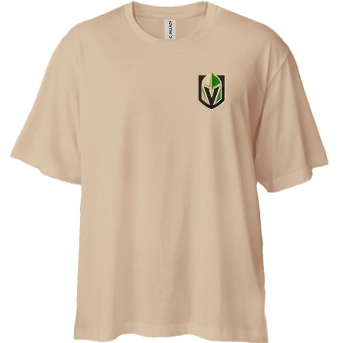 Футболка двонитка Oversize, Білий, з вишитою емблемою Vegas Golden Knights