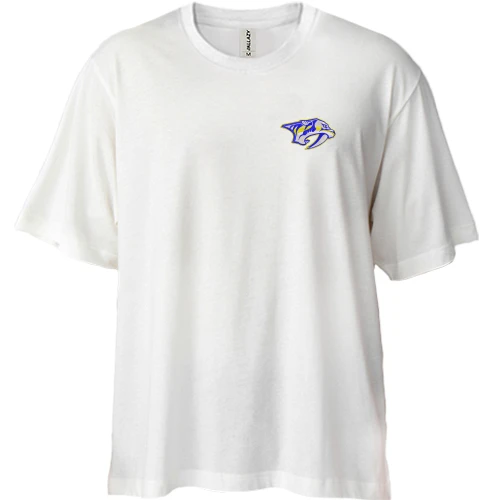 Футболка двунитка Oversize, Белый, Nashville Predators — вышитая эмблема
