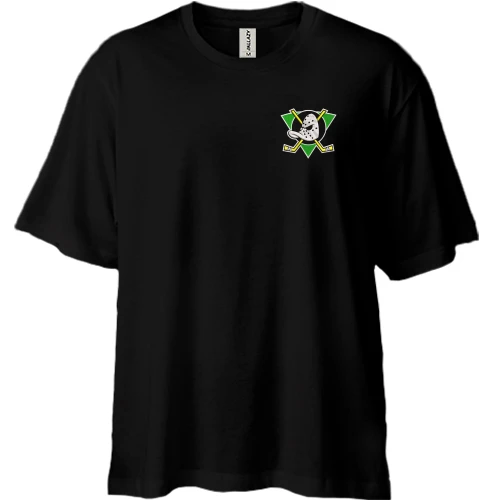 Футболка двунитка Oversize, Черный, Anaheim Mighty Duck