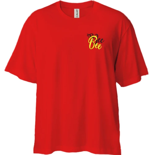 Футболка двунитка Oversize, Красный, Bee Bee (Пчелы)