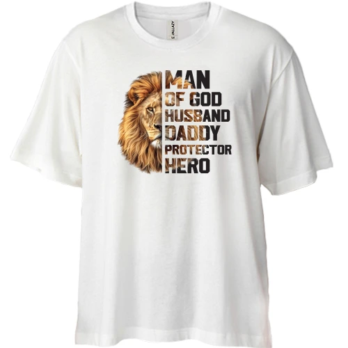 Футболка двонитка Oversize Man of God, Father and Husband
