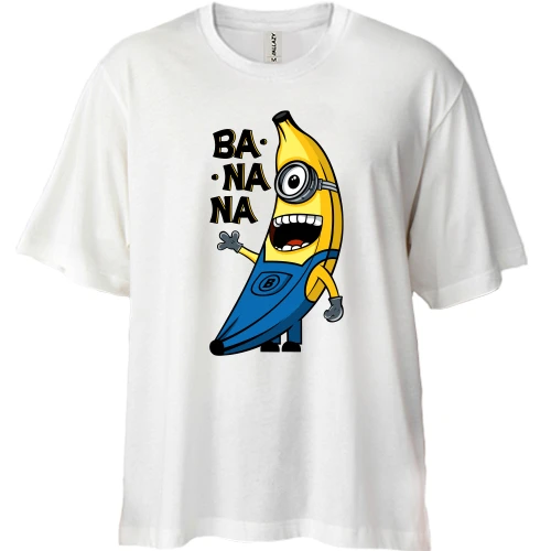 Футболка двунитка Oversize с миньоном Ba na na