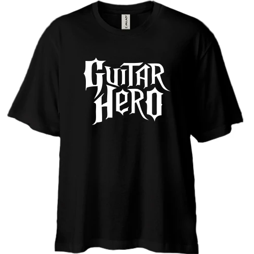 Футболка двунитка Oversize, Черный, Guitar Hero