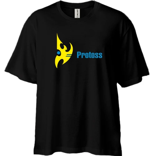 Футболка двунитка Oversize, Черный, Starcraft Protoss