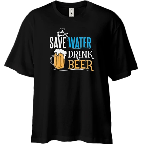 Футболка двонитка Oversize Save Water - Drink Beer