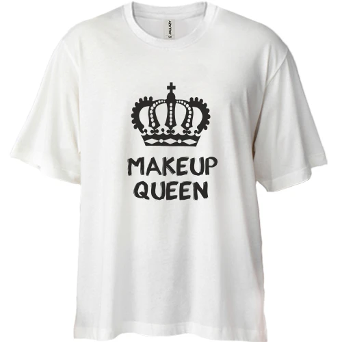 Футболка двунитка Oversize, Белый, MAKEUP QUEEN