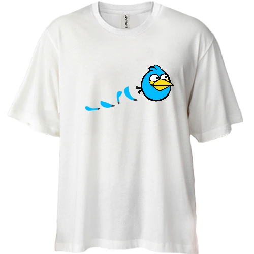 Футболка двонитка Oversize, Білий, Blue bird