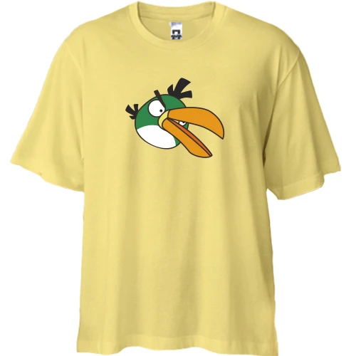 Футболка двонитка Oversize, Жовтий, Green bird