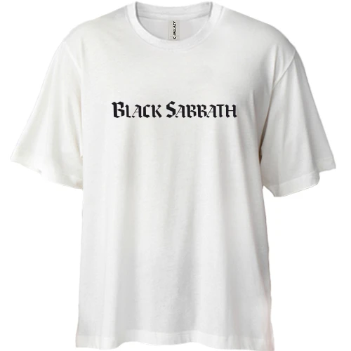 Футболка двунитка Oversize, Белый, Black Sabbath