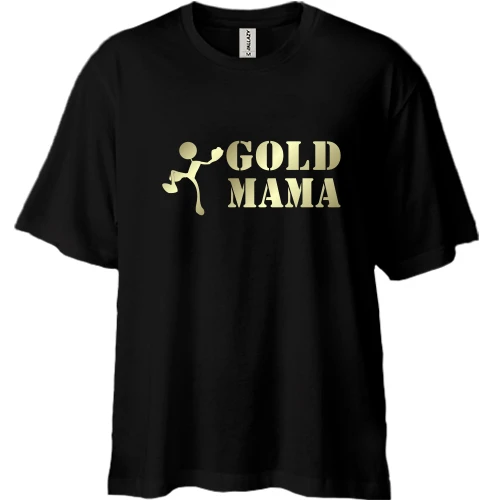 Футболка двунитка Oversize Gold мама