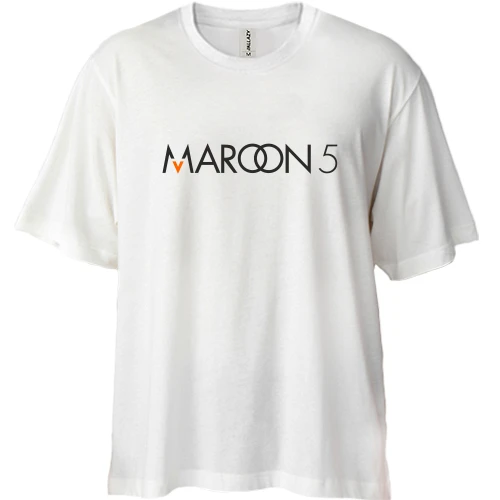 Футболка двунитка Oversize, Белый, Maroon 5
