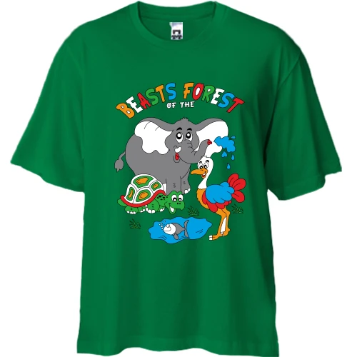 Футболка двонитка Oversize beasts forest