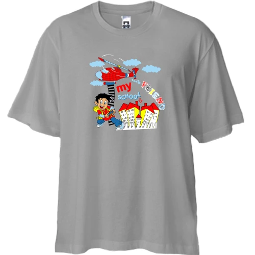 Футболка двонитка Oversize, Білий, My friend school