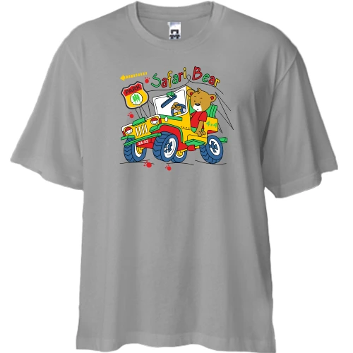 Футболка двонитка Oversize, Білий, Safari Bear