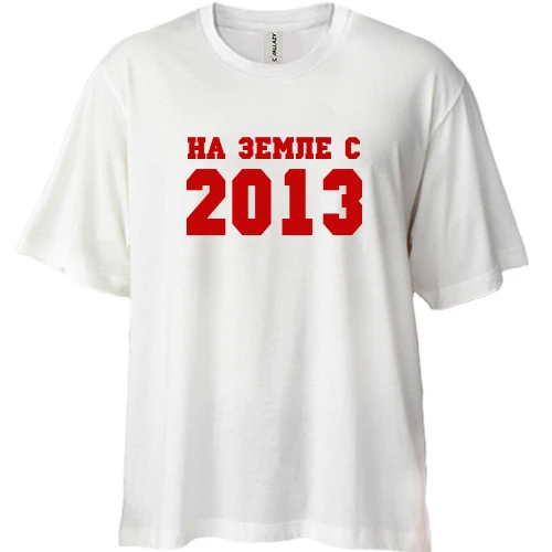 Футболка двунитка Oversize, Синий, На земле с 2013