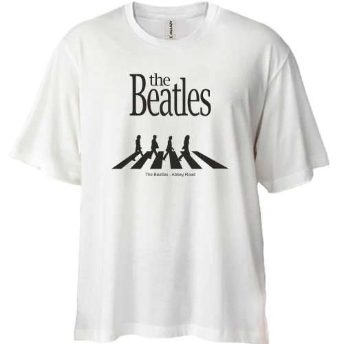 Футболка двонитка Oversize, Білий, The Beatles AR
