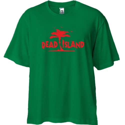 Футболка двонитка Oversize, Зелений, Dead island