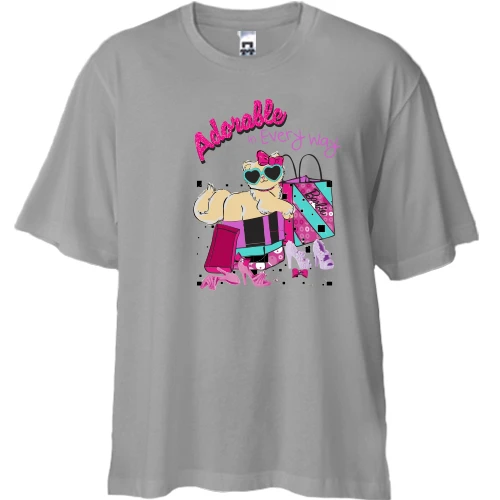 Футболка двунитка Oversize, Черный, Adorable in Every way