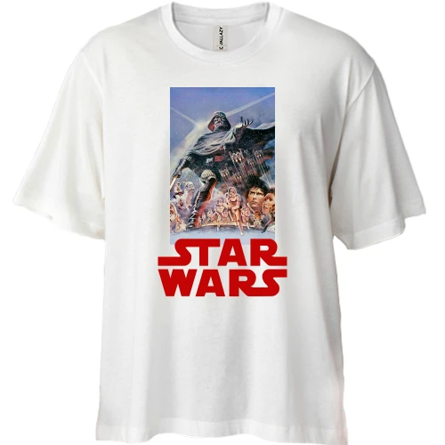 Футболка двонитка Oversize, Білий, Star Wars poster (3)