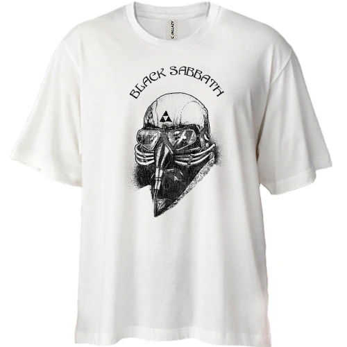 Футболка двонитка Oversize, Білий, Black Sabbath (2)