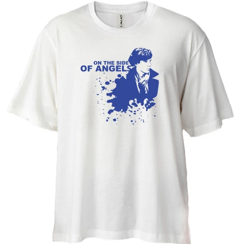 Футболка двунитка Oversize, Белый, Шерлок хороший