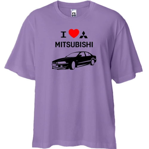 Футболка двунитка Oversize I love mitsubishi