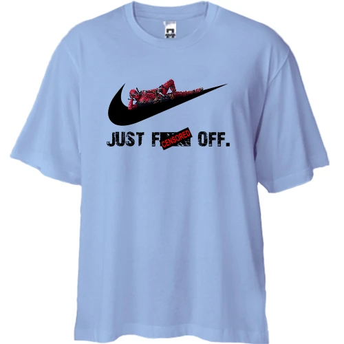 Футболка двунитка Oversize, Белый, Just fack off
