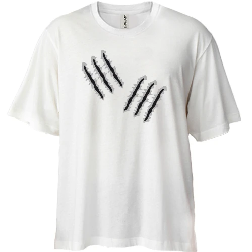 Футболка двунитка Oversize, Белый, Царапины 2