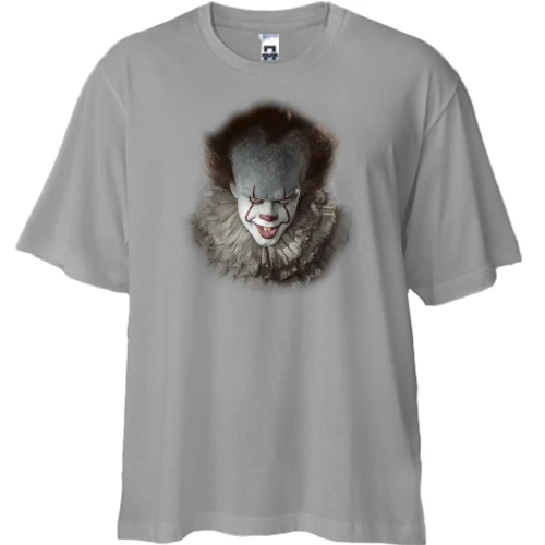 Футболка двунитка Oversize с клоуном из фильма "Оно" (2)