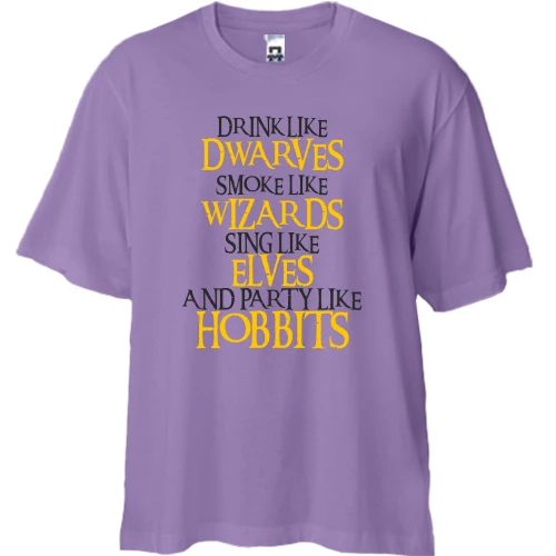 Футболка двунитка Oversize Party like Hobbits