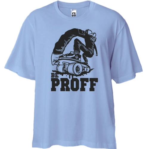 Футболка двонитка Oversize, Синій, зі скейтером Be proff