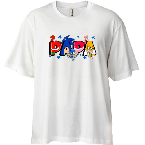 Футболка двонитка Oversize Papa (Sonic Style)