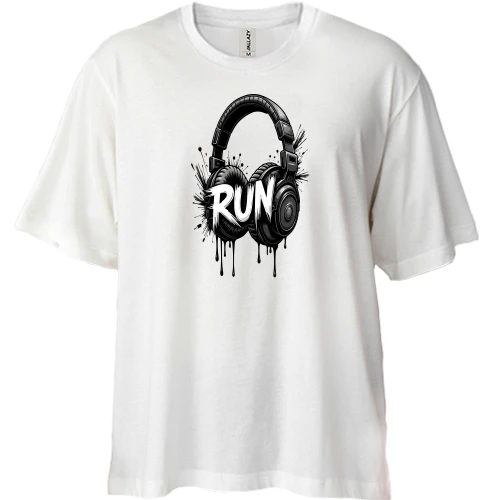 Футболка двонитка Oversize Навушники Run