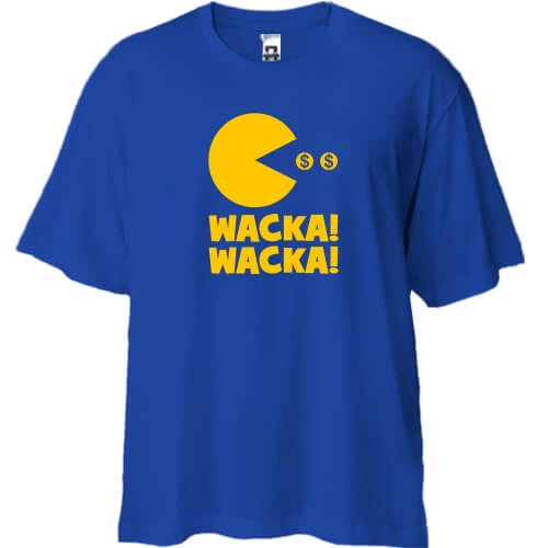 Футболка двунитка Oversize, Синий, Packman Wacka wacka
