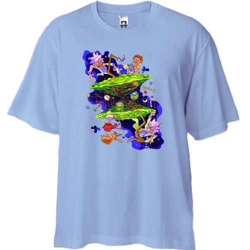 Футболка двонитка Oversize Rick and Morty Арт (2)