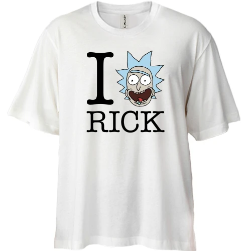 Футболка двунитка Oversize Rick And Morty - I Love Rick