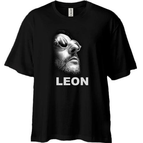 Футболка двунитка Oversize, Черный, Leon