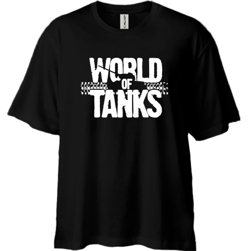 Футболка двунитка Oversize, Черный, World of Tanks (glow)